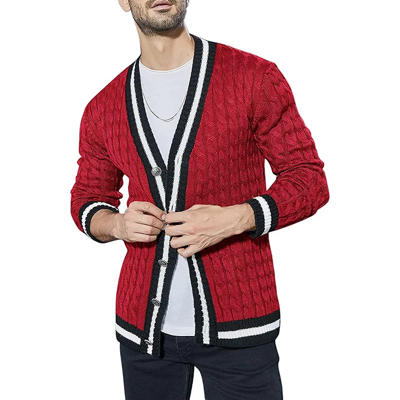 Men's Sweater Cardigan Autumn And Winter New Color Knitting Shirt Europe And The United States Casual Large Size Sweater