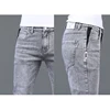 Men Fashion Versatile Gray Street Denim Pants Male Winter Thermal Hot Sale Jeans Youth Popular Narrow Leg Warm Plush Trousers 6