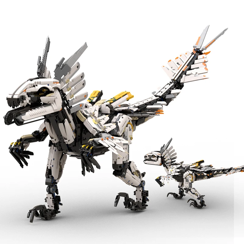 

MOC Horizon Thunder Monster Mecha Clawstrider Building Blocks West Zero Dawn Tooth Dinosaur Dragon Bricks Toys For Children Gift