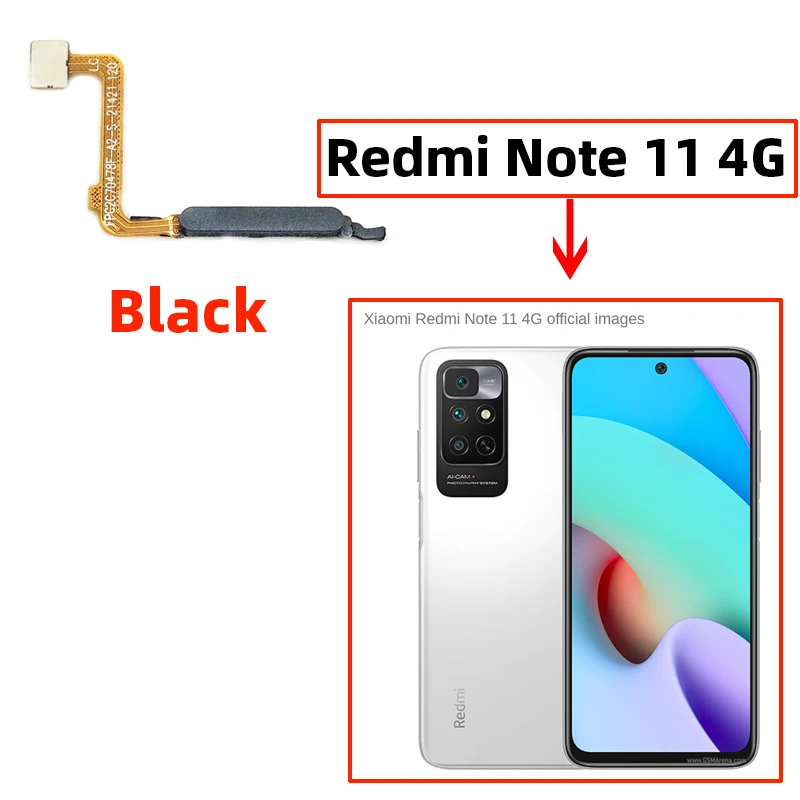 Origineel Voor Xiaomi Redmi Note 11 4G Vingerafdruksensor Scanner Touch Id Connect Moederbord Home Knop Flex Kabel