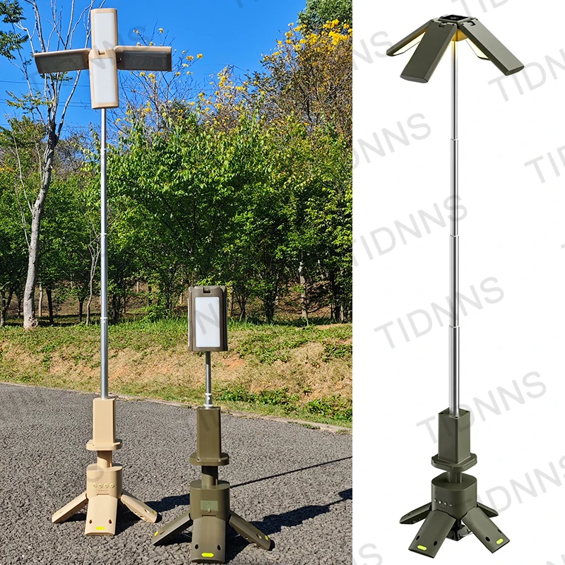 Lampada Da Campeggio Telescopica Ricaricabile 14000 MAh – 6000 Lumen, Impermeabile IPX5, Magnetica, Con 4 Teste Regolabili - 4