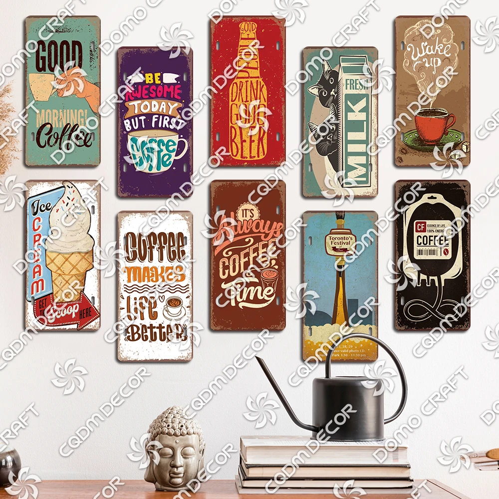 Cartel De Arte Retro Para Decoración De Pared, Para Bar, Café, Club, Cartel De Metal, 8.0 X 12.0 In