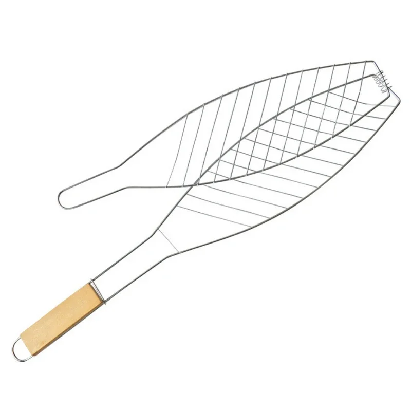 Outdoor BBQ Fish Roasting Grilling Basket Vegetable With DIY Folding Handle Flexible Nonstick Barbecue Tool Portable Burger Mes
