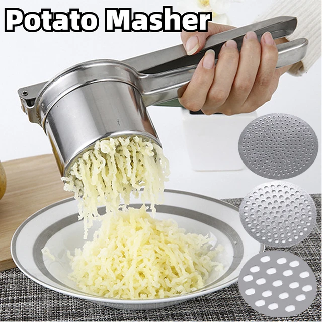 Large Potato Ricer Stainless Steel, Potato Masher Stronger, with Longer  Leverage Handles,3 Interchangeable Discs, Ricer Kitchen Tool-Mashed  Potatoes