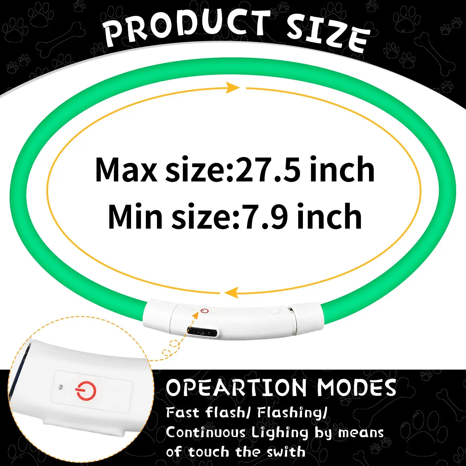 “Silicone LED Dog Collar – Rechargeable, 4 Modes, Soft & Lightweight, Anti-Loss for Small, Medium & Large Dogs” 3