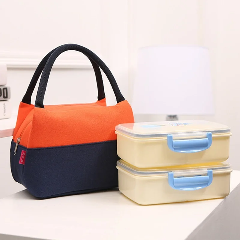 Brand Canvas Lunch Bags For Women Fashion Portable Thermal