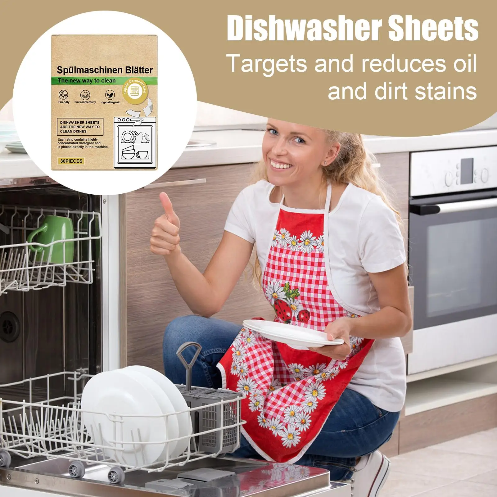 30pcs/set Dishwasher Sheets Mild Cleaning Strips for Home Kitchen, Efficient Alternative to Dishwasher Tablets 4