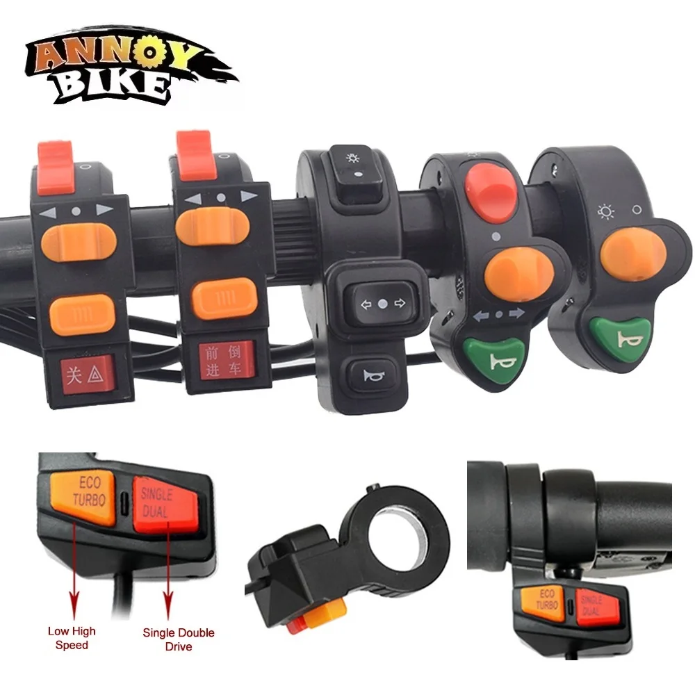 Electric Bike Scooter Light Switch DK226 Ebike Lamp and Horn Switch for