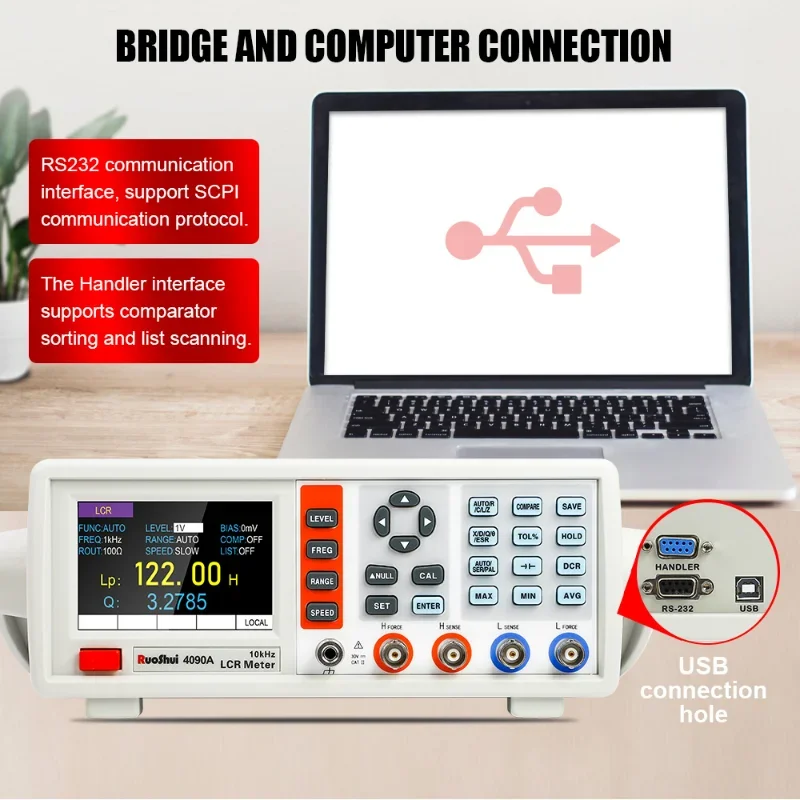 4090 Digital LCR Meter Desktop Capacitance Resistance Impedance Inductance Measure Instrument Electric Bridge Component 5