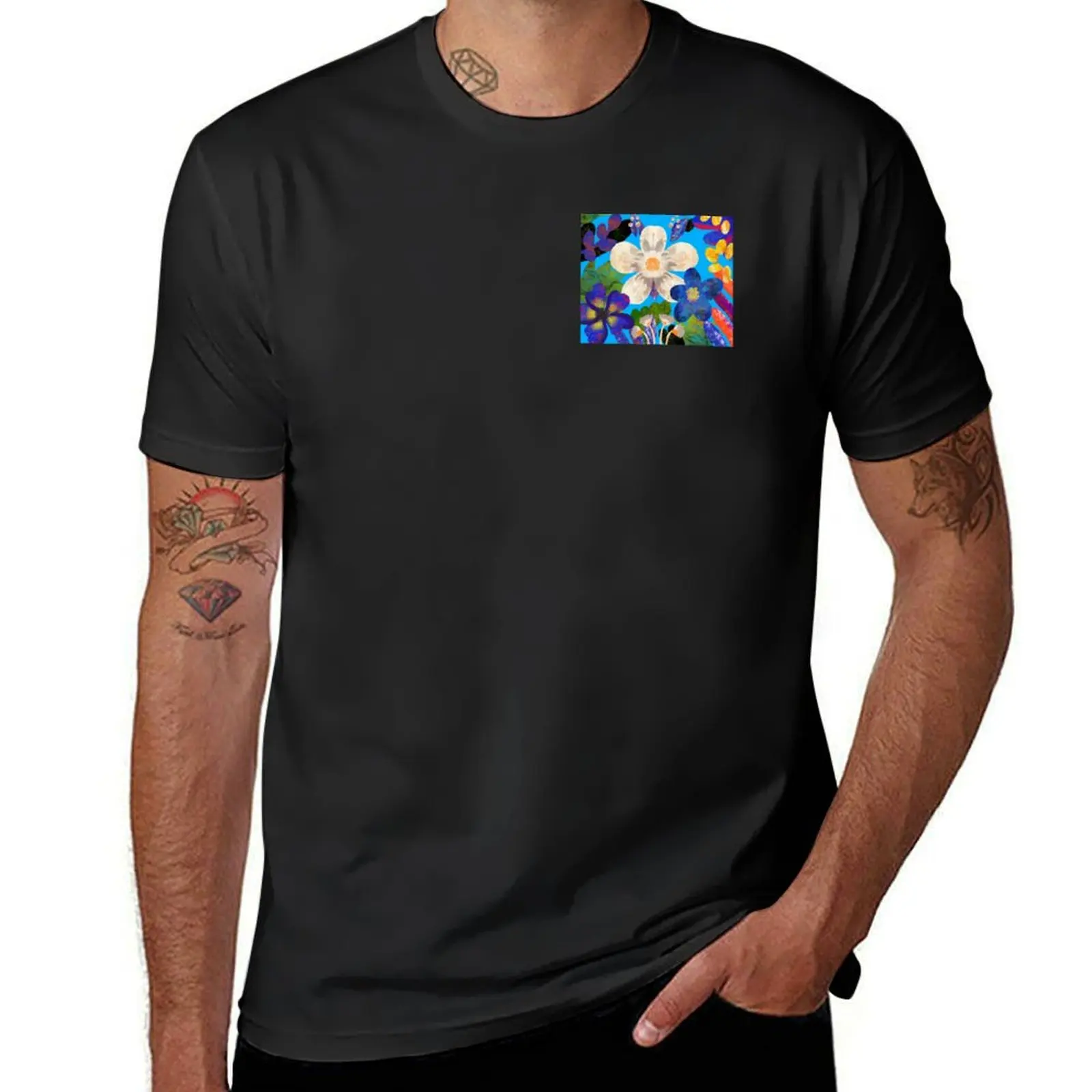 Tropical floral background 2 T-Shirt vintage plain cute clothes graphics t shirt for men