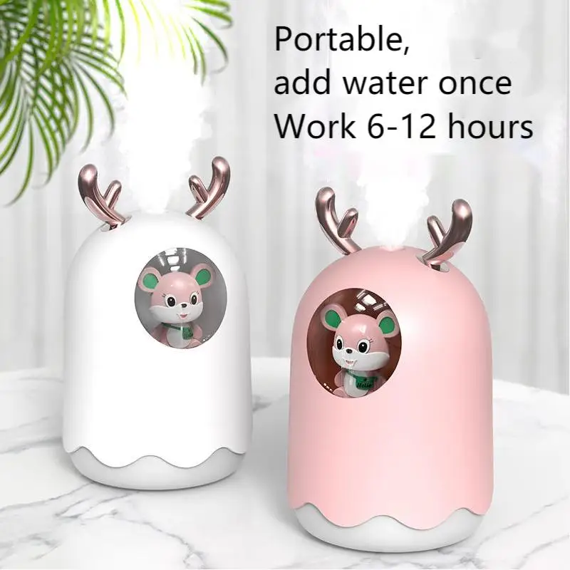 300ML Cute Humidifier Mini Aromatherapy Humidifiers Diffusers Essential Oil Diffuser Home Car Air Purifier Baby Sterilizer 5