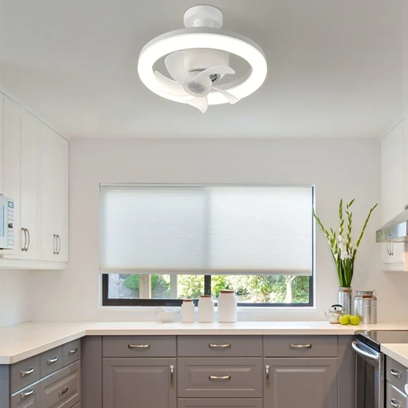 Ceiling Fan Light 48/60W 3-Speed Cooling Fan Ceiling Light Remote Control E27 Lamp Holder 3-gear Dimmable Electric Lamp