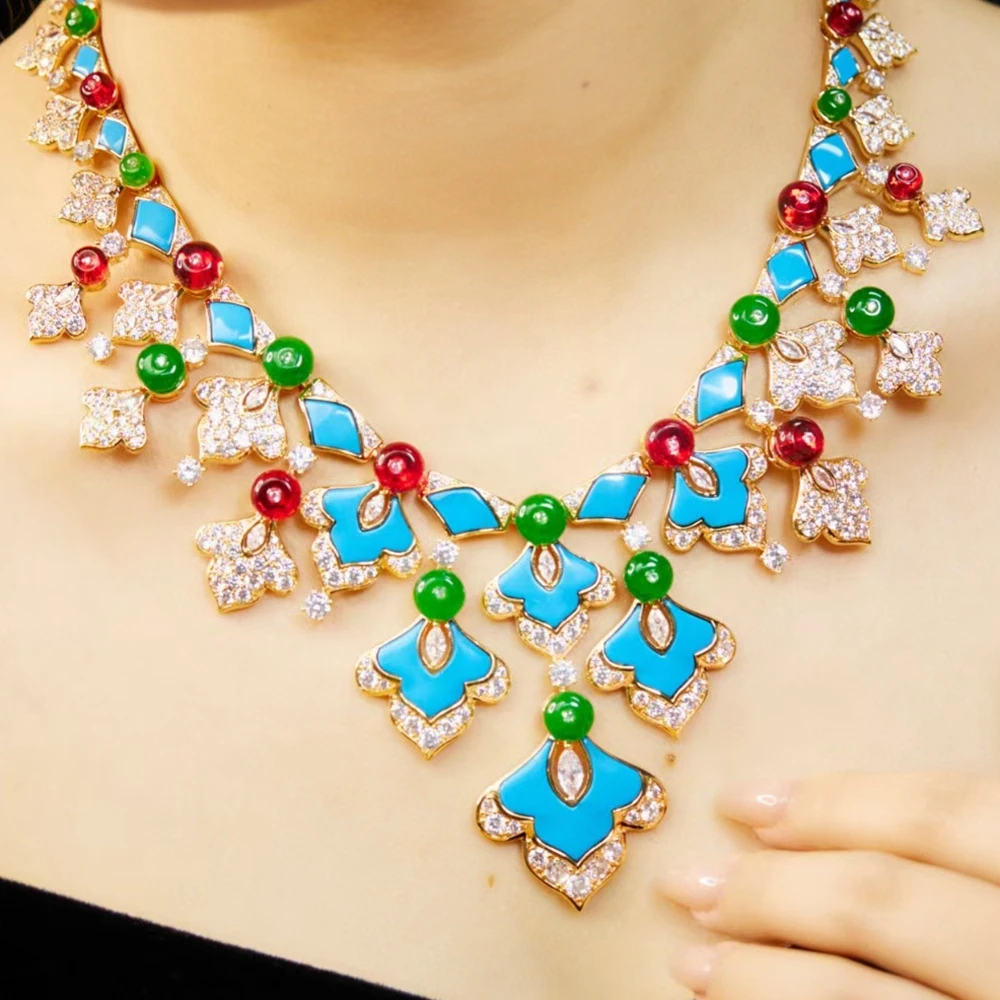 boucles-d'oreilles-en-forme-d'eventail-de-fleurs-colorees-pour-femmes-perle-rouge-vert-bleu-turquoise-pierre-collier-ensemble-de-bijoux-fete-createur-de-luxe