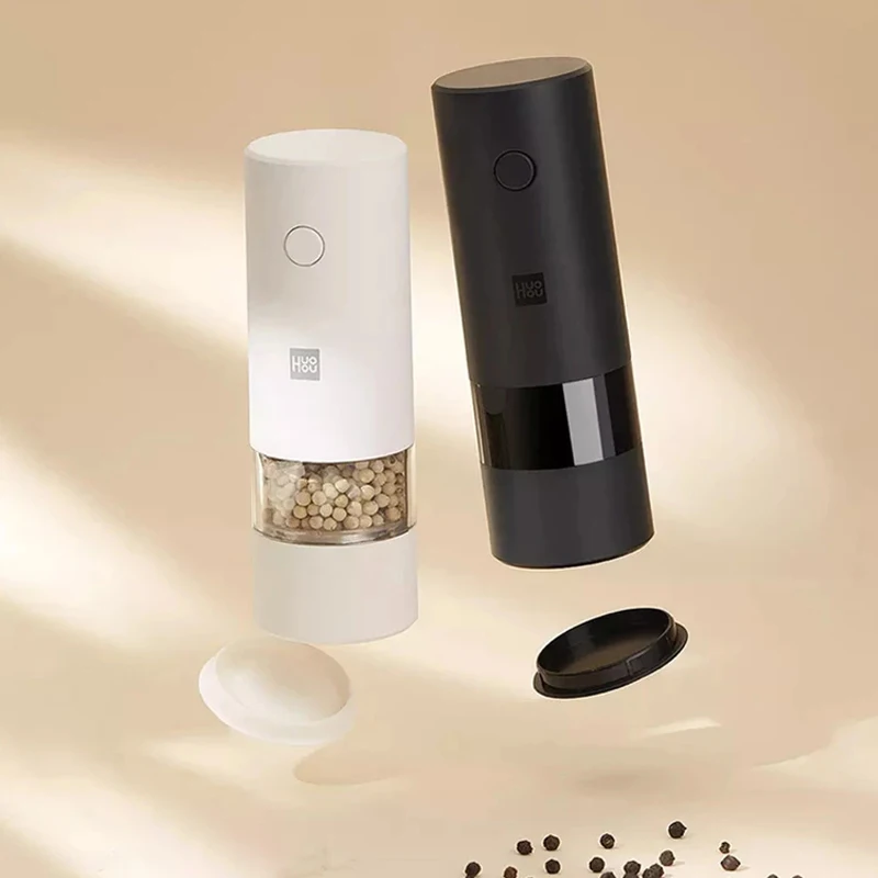HUOHOU Electric Automatic Mill Pepper and Salt Grinder Led Light 5 Modes Peper Spice Grain Pulverizer for Cooking huohou электромельница electric pepper