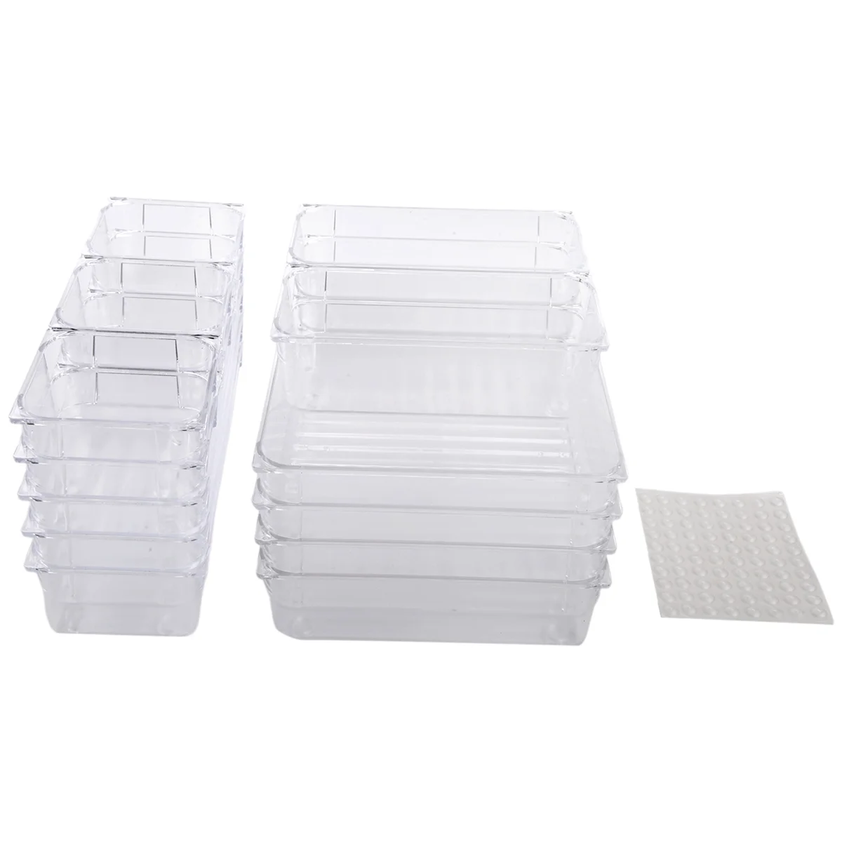 

18PCS Separate Drawers Organiser System, Non-Slip Drawer Organiser, Transparent Drawer Insert Storage Box