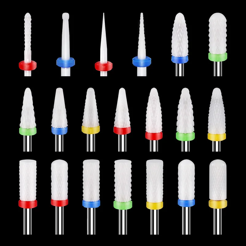 Nail Drill Bit Ceramic Nail Drill Bit 3/32 for Acrylic Nails Gel Polish
