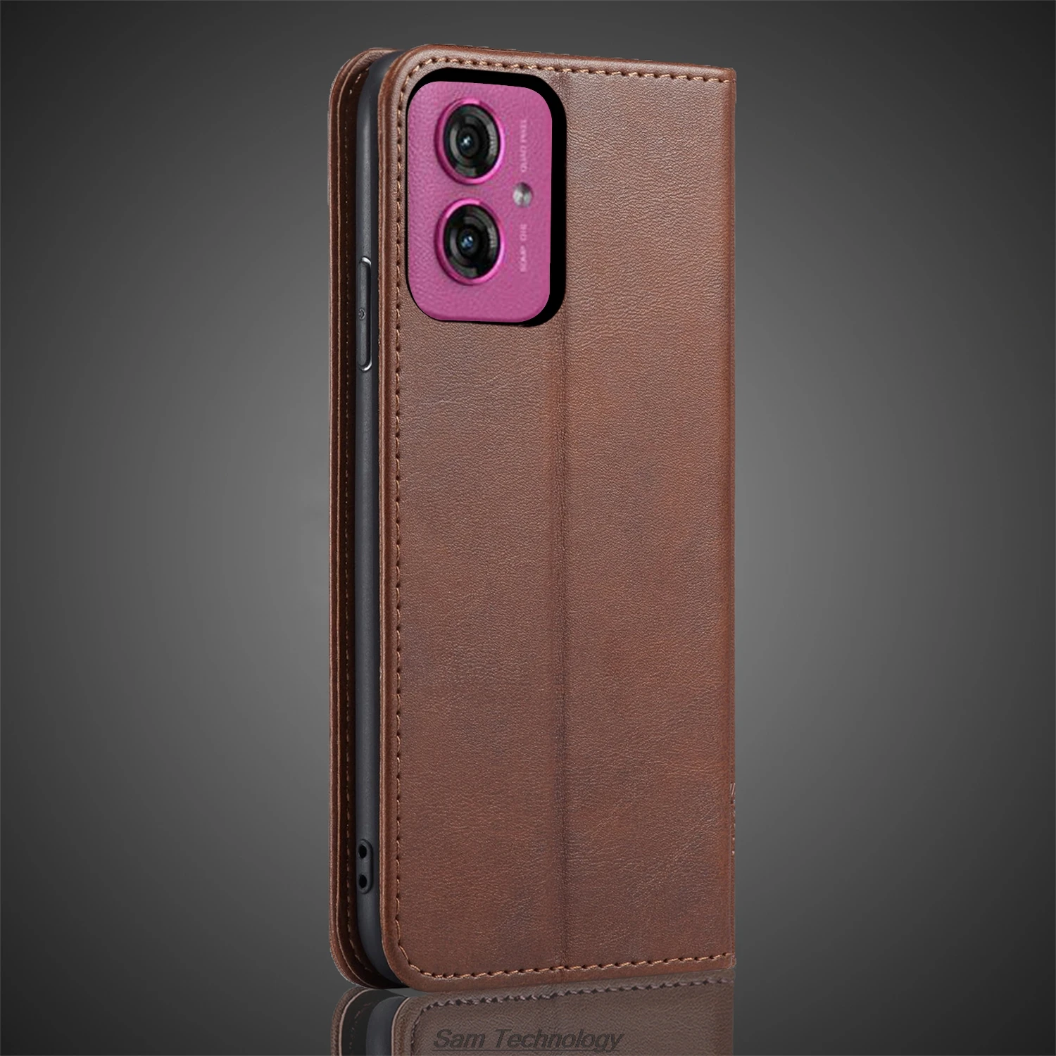 Magnetic Leather Flip Wallet Case with Holster