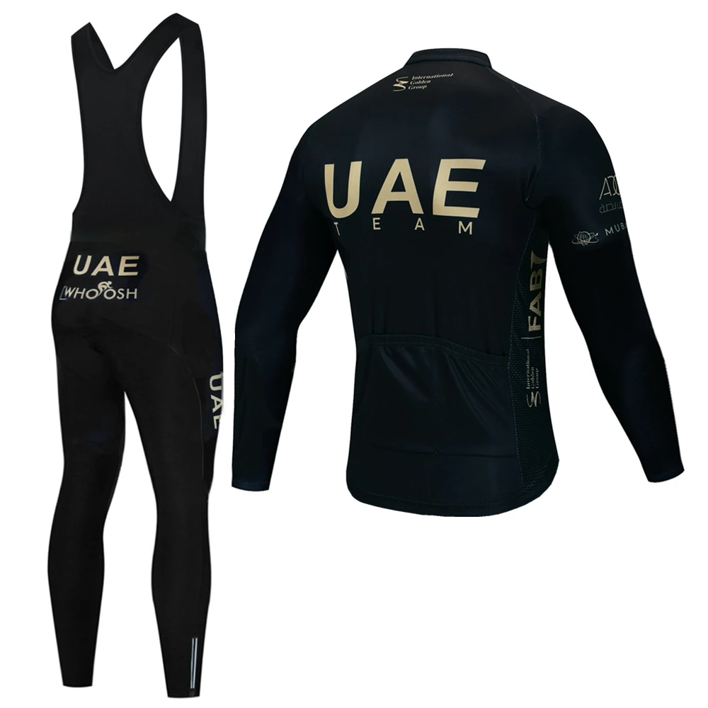 2024 UAE Winter Thermal Fleece Cycling Jersey Set Men Mtb Clothing Man Uniform Bicycle Clothes Complete Tricuta Bib Maillot Set 2