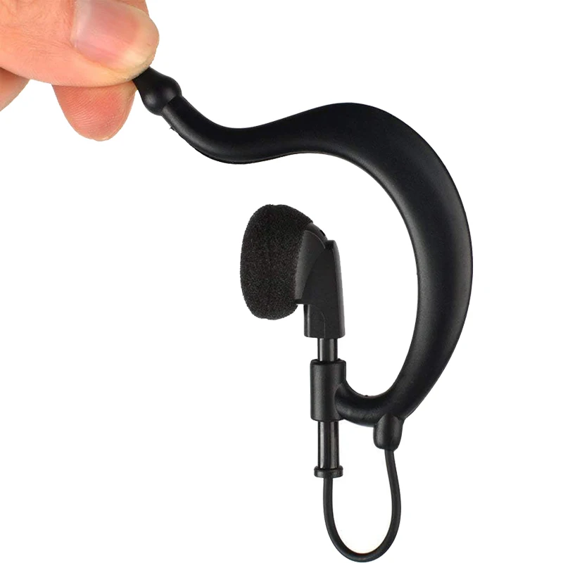 RISENKE-G Shape Surveillance Headset for Two Way Radio, Police Receive and Listen Only Earpiece, Soft Ear Hook, 3.5mm