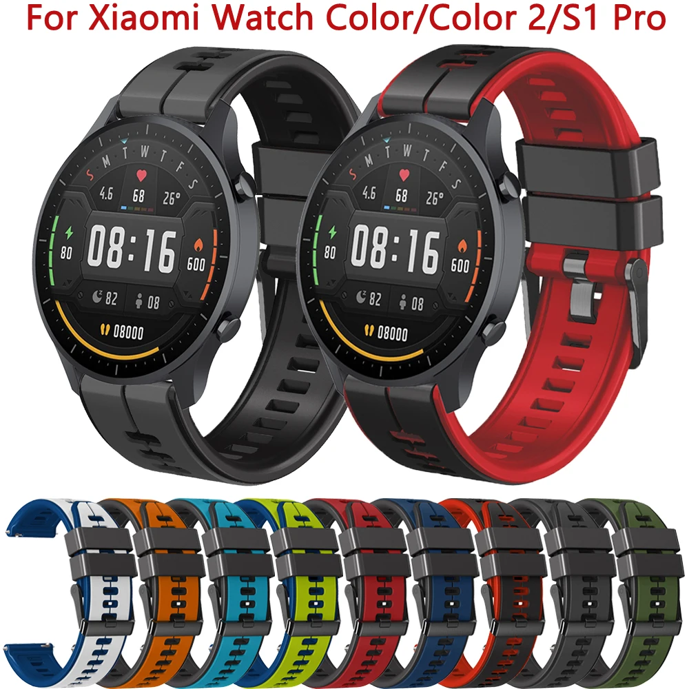 

Ремешок силиконовый для Xiaomi MI Watch/MI Watch, цветной браслет для активных часов Xiaomi S1 Pro, 22 мм