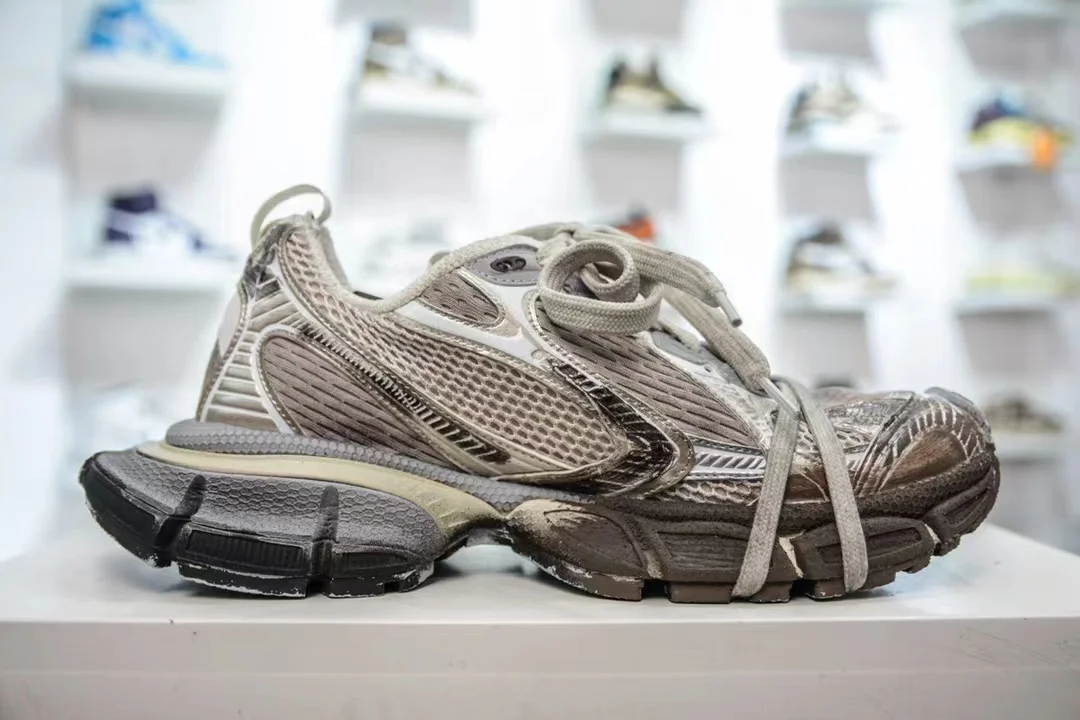 Balenciaga mesh lace-up Japanese low-top dad shoes men's gray mud