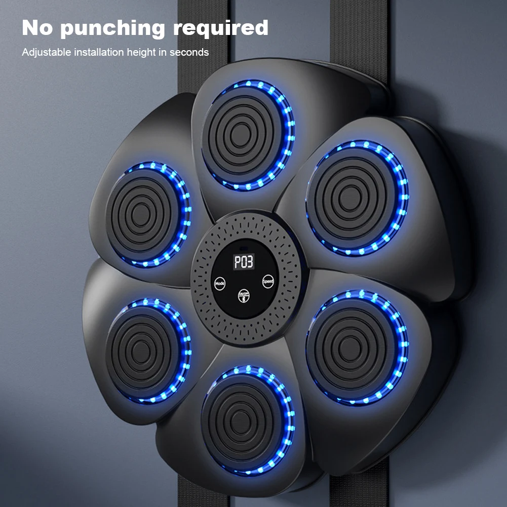 Music Boxing Machine Boxing Reaction Wall Target Wall Mounted Smart Bluetooth-Compatible Boxing Machine with Gloves for Home Gym 3