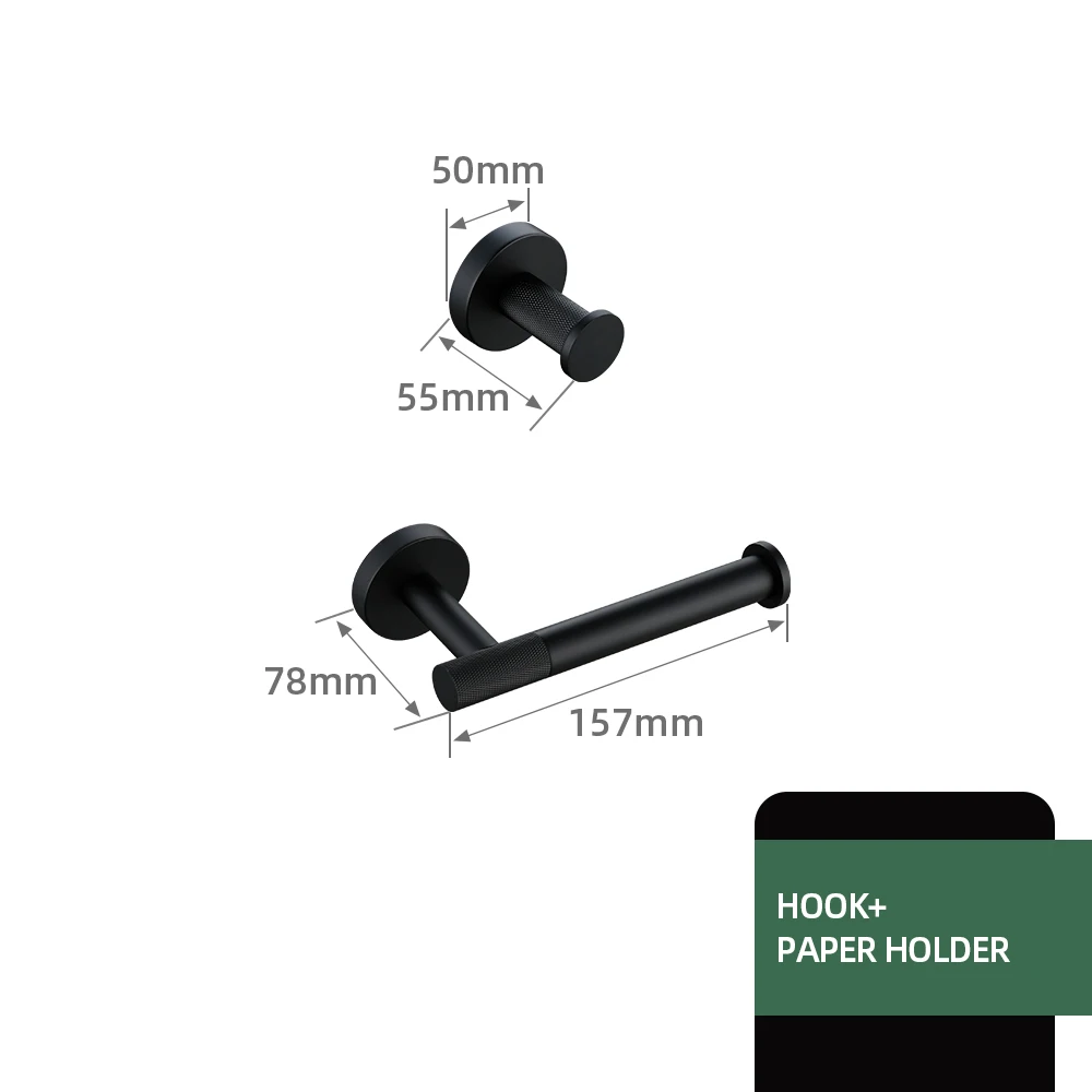 أسود اكسسوارات الحمام النحاس مخرش عدة ورقة حامل من...