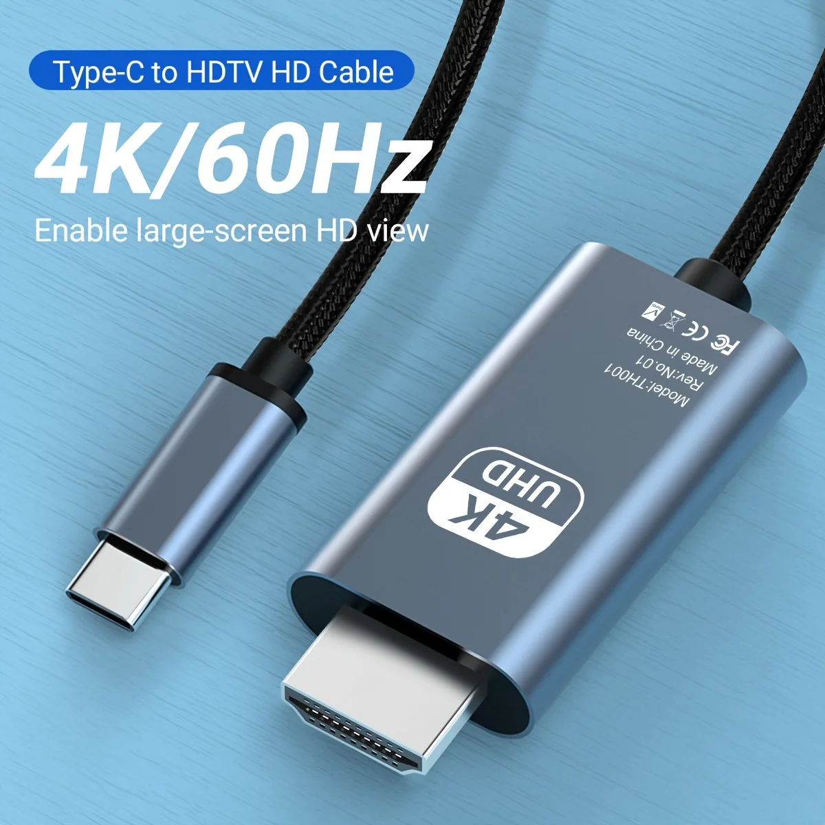 

Кабель USB Type-C на 4K HDMI, 2 м, 4K, 60 Гц