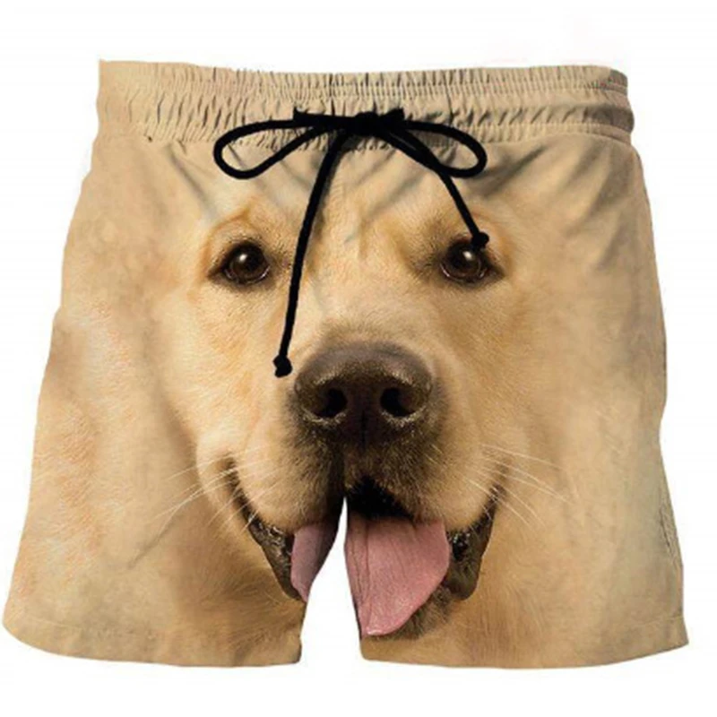 New Funny Animals Dog Hawaiian Beach Shorts Cute Pets 3D Print Men Surfing Board Shorts Oversized Swimwear Trunks Kids Clothing 2