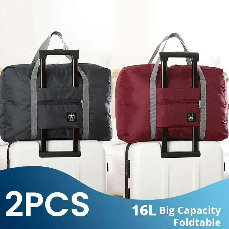 Travel Duffel Bag 2 Pack Foldable Travel Duffel Bag for Airlines Carry on Weekender Overnight Hospital Tote Gym Women Men