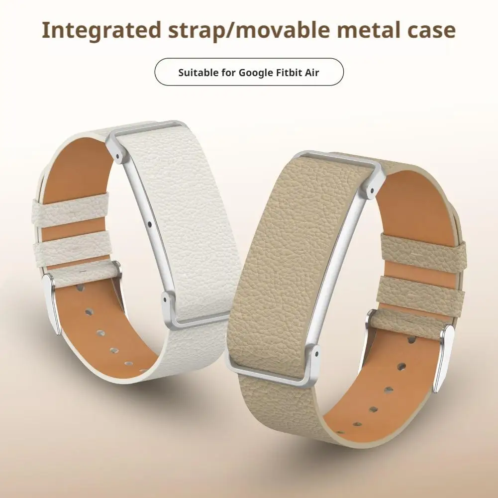 Premium Leather Watch Strap - Elegant Replacement Band with Metal Frame