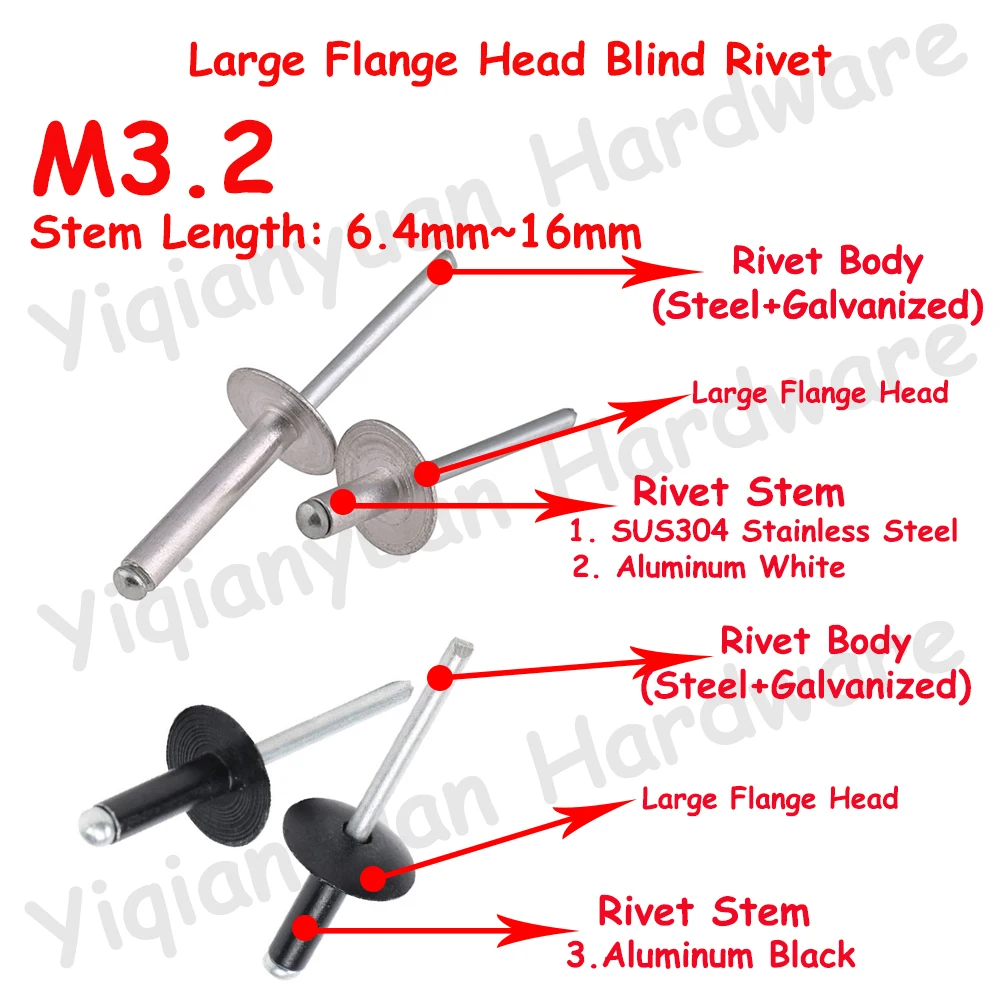 Rivets Pop Ouverts En Aluminium De12mm, Grande Bride, Rivet Aveugle