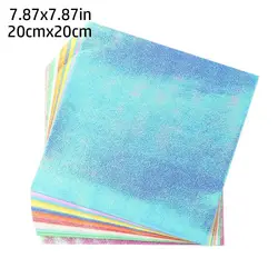 Glittering Origami Paper - 50 Sheets of Assorted Shimmering Colors for Crafts & Scrapbooking (20cmx20cm)