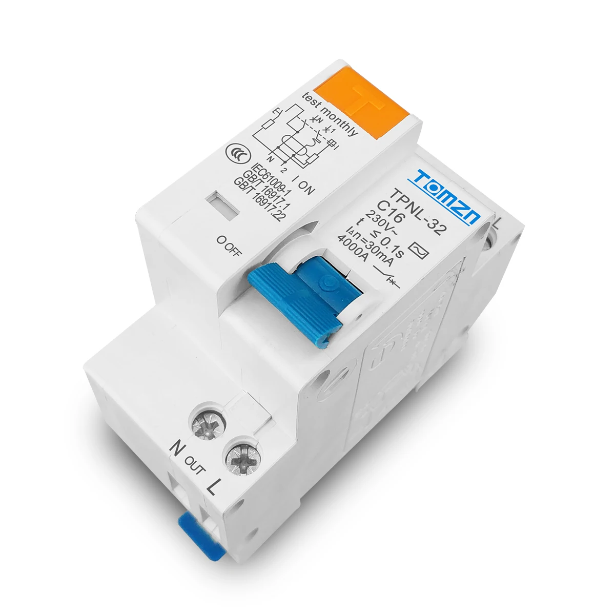 TPNL DPNL 230V 1P+N Residual current Circuit breaker with over and short current  Leakage protection RCBO MCB