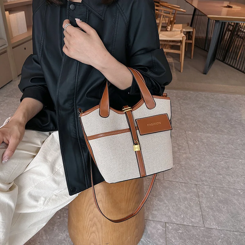 Casual Tote Bags for Women 2024 Trend Canvas Handbag Woman Fashion Letter High Quality Luxury Designer Large Shoulder Bag Ladies