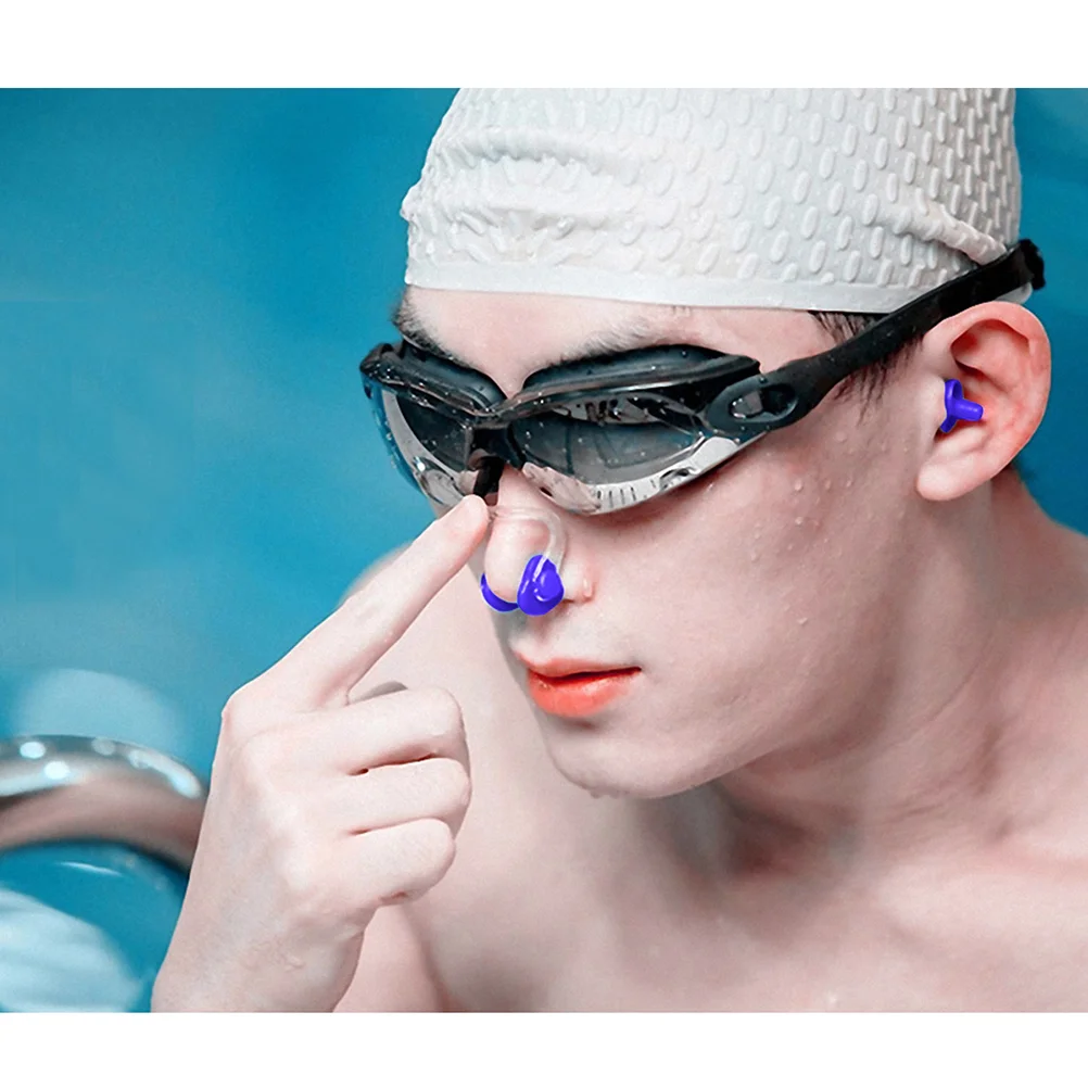 Pinzas de silicona para la para adultos y niños, cómodas para surfear, bucear y nadar, Color aleatorio, 10 piezas|Clips para nariz/oídos| -