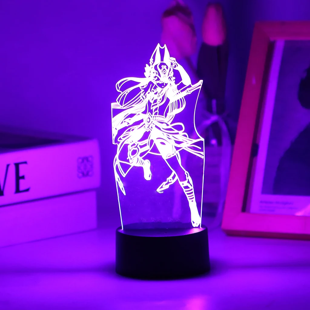 Genshin Impact Anime Night Light Game Figure Yunjin Lamp Shenhe Room Decor Kids Gift Acrylic Board And Base Are Sold Separately led night light,night light