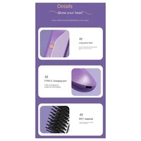 AD-Rechargeable Hot Comb Cordless Hair Brush Straightener Heat Pressing Combs Electric Comb Anti Burn Fast Heating 2