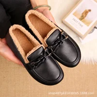 Autumn PU Sole Soft Bottom Anti-Slip Waterproof Cotton Shoes Lightweight Comfortable Women's Beijing Cloth Shoes Leather Surface