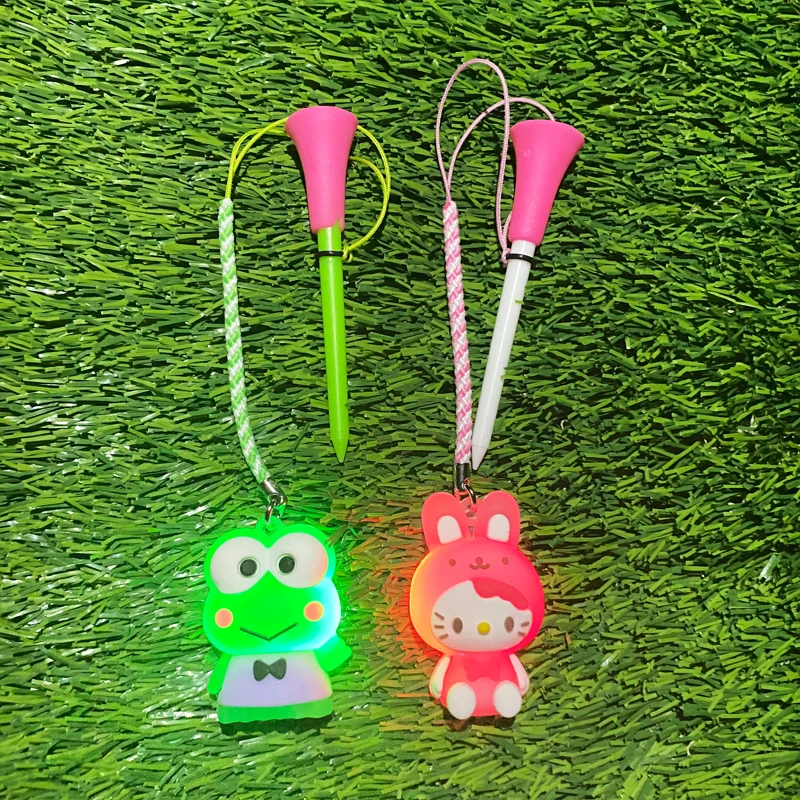 night sports super bright LED golf tee Golf Rubber Band Glitter Tee with cartoon pattern with handmade rope to prevent loss of 4