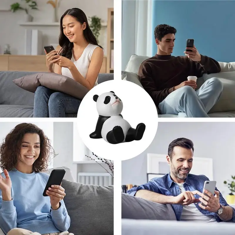 Panda Phone Holder Cartoon Panda Shape Phone Stand for Desk Non Slip Stable Multifunctional Decorative Panda Desk Accessories