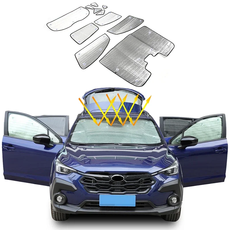 

For Subaru Crosstrek 2024+ Car Full Window Glass Sunshade Aluminum Foil Accessories 11 Pcs