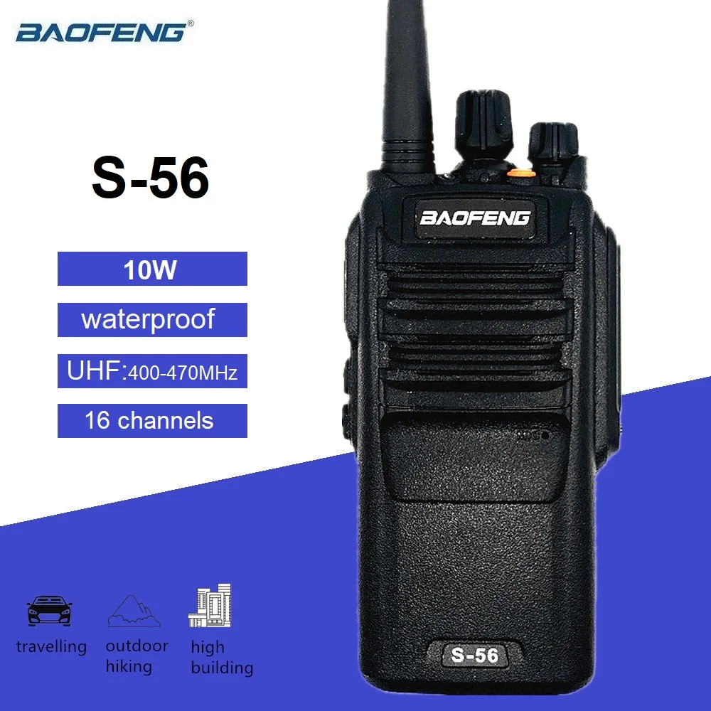 

Walkie Talkie 10W Baofeng S-56 Amateur Radio Station UHF 400-470MHz Two Way Ham Radio Transceiver BF-S56 Talki Walki for Hunting