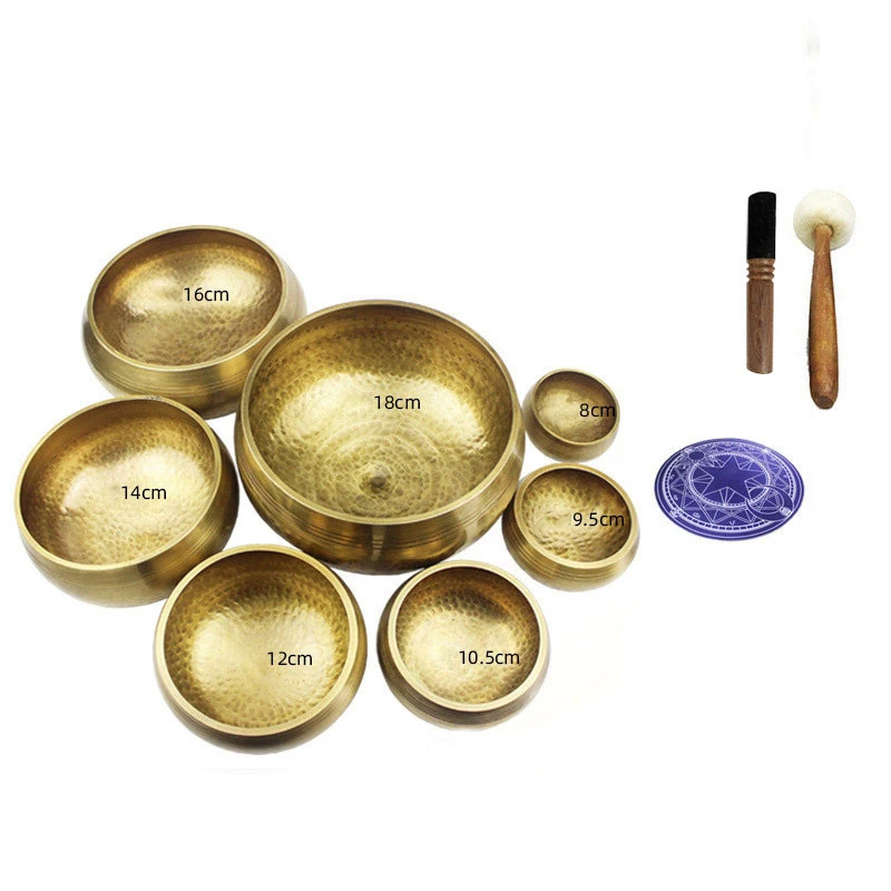 

Tibetan Handmade Singing Bowl Set of 7pcs Meditation Sound Bowl Handcrafted in Nepal for Healing and Mindfulness