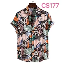 

Summer New Foreign Trade Large Size Men's Printed Short-Sleeved Shirt Casual Men's Clothing Men's Slim Shirt Wholesale