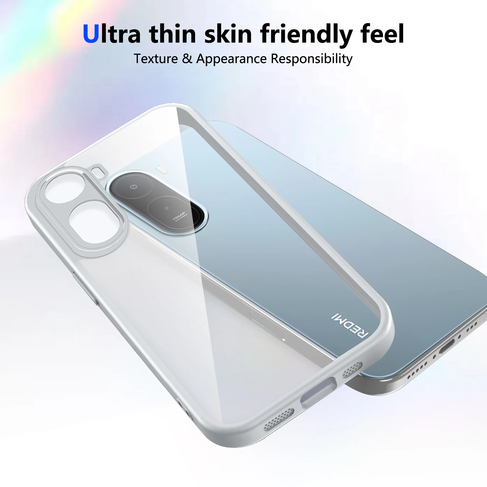 Air Cushion Silicone Bumper Clear Matte Back Phone Case