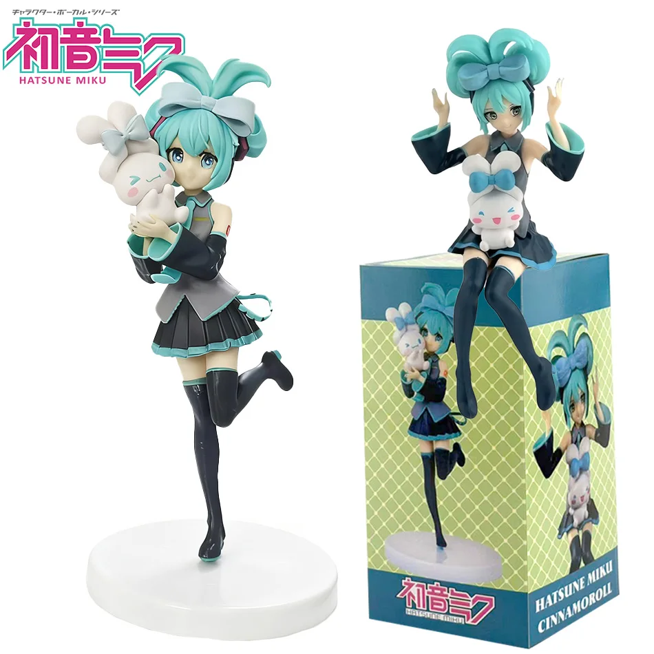 Anime Hatsune Miku X Cinnamoroll Figur Anime-Zubehör Sammlermodelle Dekorative Verzierungen Kinder Kawaii Geschenk