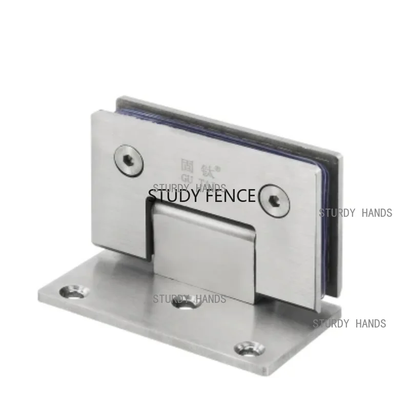 สแตนเลส frameless แก้วนิกเกิลแปรงบานพับประตู 90 องศาห้องน้ําคลิปห้องน้ําพับคลิปกระจก 1