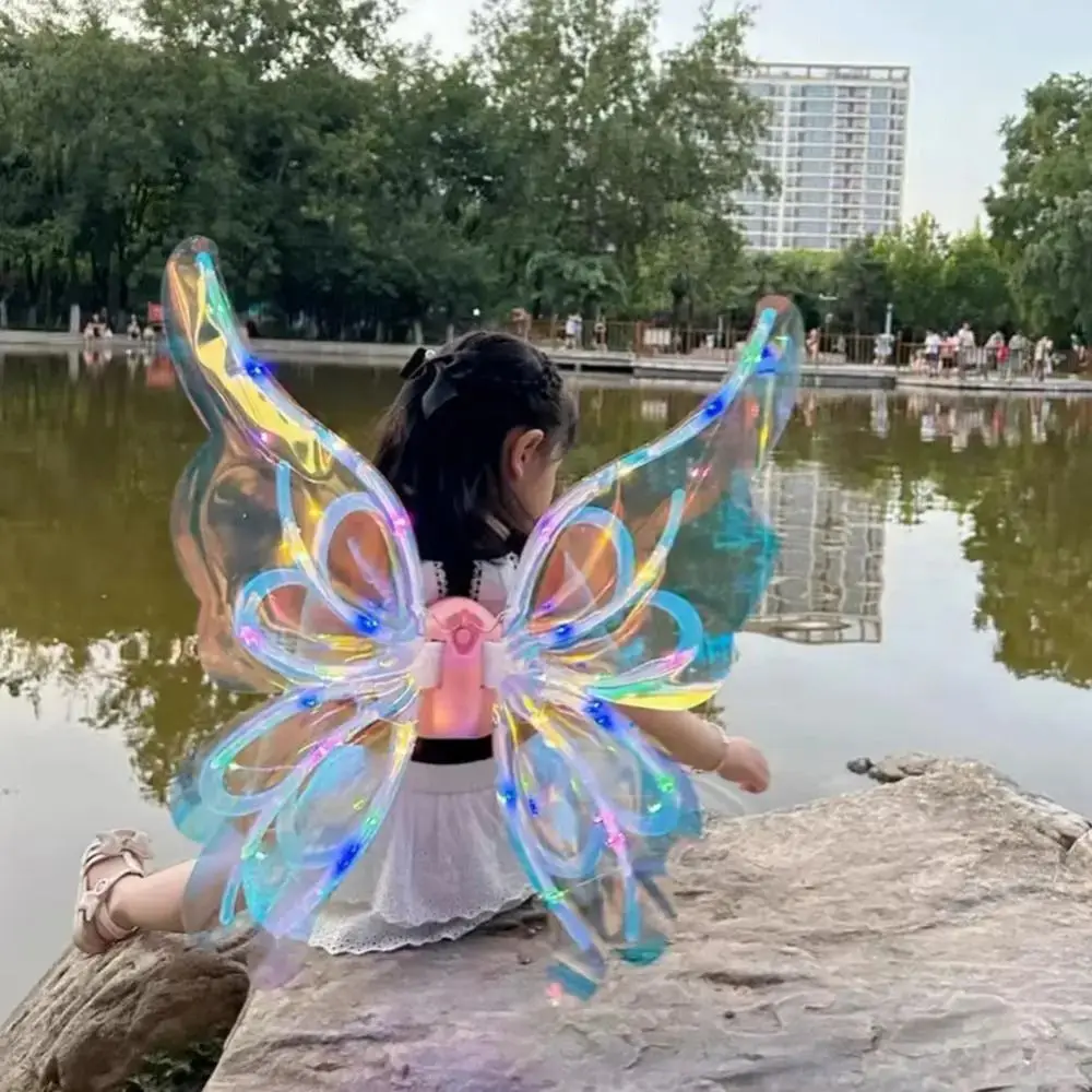 Creative LED Electric Butterfly Wings with Light Music Moving Wings Electric Elf Wings Costume Fluttering Wings Colorful Shiny