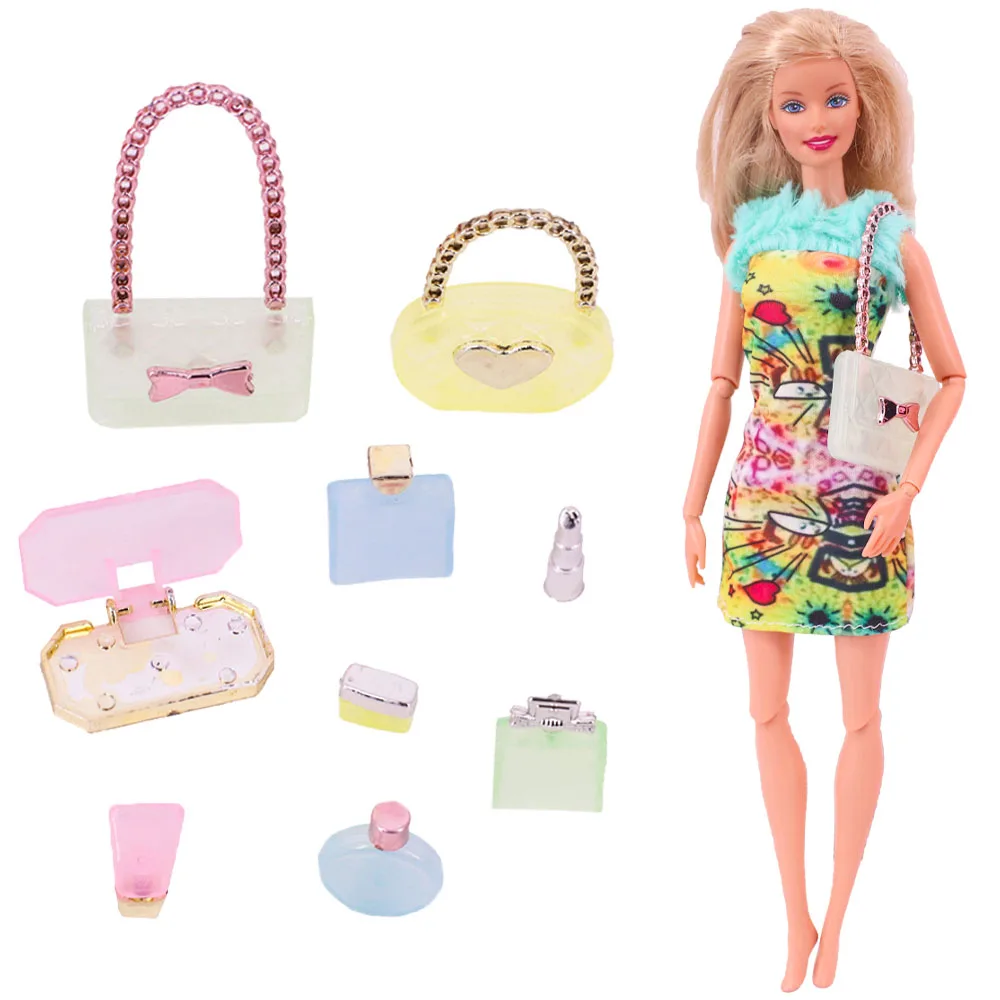 Doll Accessories Clothes Jewelry Luggage Suitcase Dollar Mini Plastic Toiletries Computer for 11.5 inch Barbiees BJD Glasses Toy 6